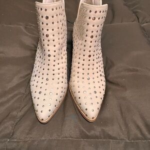 Altar'd State White Ankle Booties with Perforated Design